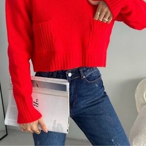 Vibrant Red Knit Sweater Zara
